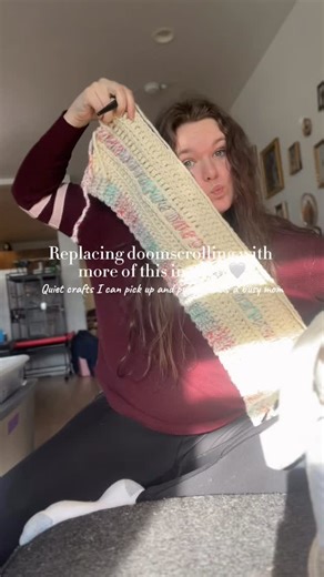 Colleen | motherhood + lifestyle 🤍 on Instagram: "I noticed how often I was filling quiet moments with doomscrolling, especially during nap time. So in 2026, I’m trying a small shift: reaching for crochet, knitting, or embroidery instead. It’s not about being productive. It’s about giving my brain something gentler to hold onto. If you’ve been craving a calmer scroll… maybe this is your sign 🤍 Save this for your next nap window. #creativemom #slowlivingmom #naptime #mentalhealth #cozycrafts"