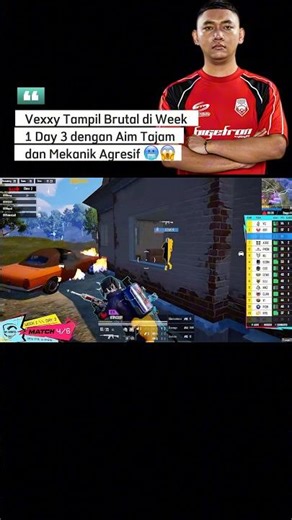 Vexxy Looks Brutal in Week 1 Day 3 with Sharp Aim and Aggressive Mechanics 🥶😱 #btrvexxy #pubgclips