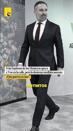 🎭 Espinosa de los Monteros and the double face of Vox: applause in the street, knives on the sets.