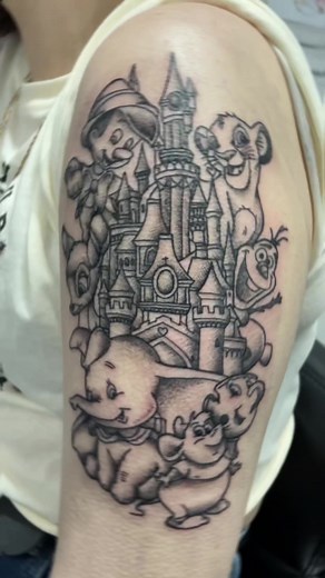 Intricate Disney Tattoos Showcased in Unique Style