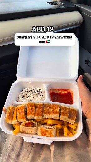 158K views · 287 reactions | This Viral Shawarma Box Is All Over My Feed And Its Just AED 12 Comes With One Shawarma , Fries , Garlic And SpicySauce Falafil Al Mazra , Sharjah #shawarma #shawarmabox #sharjah #foryoupage #viral #trending #sharjahfood #arabicshawarma | Foodventurres | Facebook