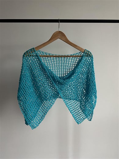 Handmade Crochet Mesh Poncho - Etsy