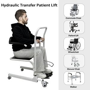 [Hot Item] Rehabilitation Mobile Nursing Transfer Chair Adjustable Control Hydraulic Toilet Chair