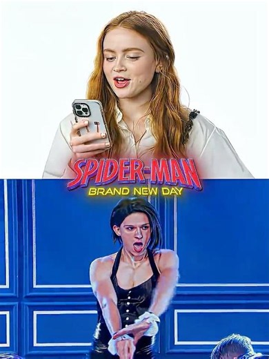 Sadie Sink Reacts to Tom Holland Dancing 😂🔥 #spiderman #tomholland #shorts