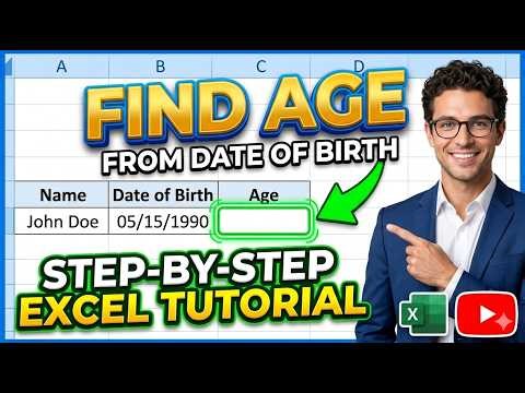 Find Age from DOB Instantly | How to Calculate Age from Date of Birth in Excel #foryoupage #excel