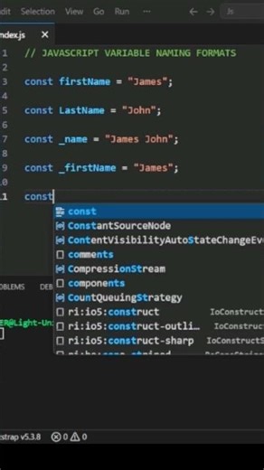 JAVASCRIPT VARIABLE NAMING FORMATS