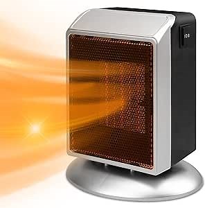 Portable Space Heater - 500W/900W Small Ceramic Space Heaters for Indoor Use Fast Heating Electric Personal Heater Fan with Tip-Over & Overheat Protection for Office Desk Room