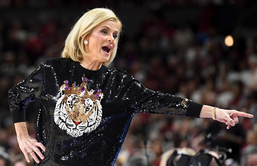 Kim Mulkey Outfit Today: LSU Head Coach Dons Peplum-Flare Power Suit For NCAA Women’s March Madness Round 2 Game | College Sports Network