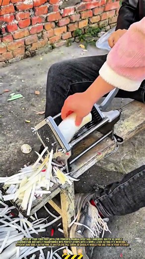 Fast Vegetable Shredding Process with a Manual Lever Press