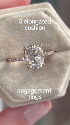 5 elongated cushion engagement rings: which one would you choose?