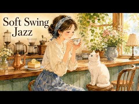 🔴Cozy Morning Cafe Jazz ☕ Relaxing 1940s Vintage Café 24/7 Live | A Morning with My Cat