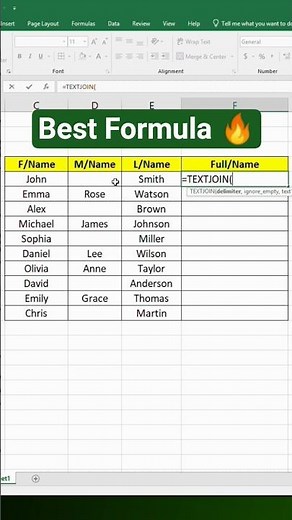 TEXTJOIN Formula in Excel | Excel Formula #excel #excelformula