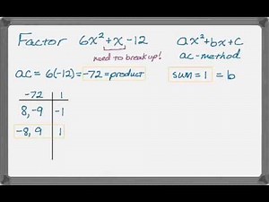 Factoring Trinomials AC Method - 1