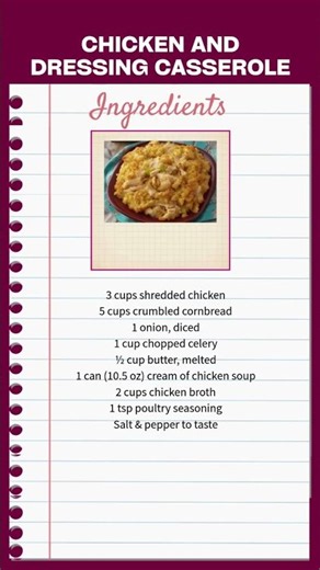 Chicken and Dressing Casserole