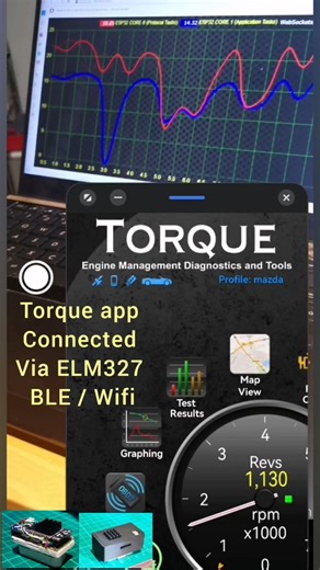 Using an ESP32 Wrover as an OBD2 Adapter that supports ELM327 Wifi/BLE and Webserver with Custom UI OBD2 webpage for Infotainment display