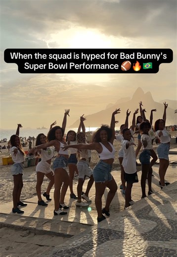 When you and the squad can't wait for @Bad Bunny ‘s halftime performance 🙌🏾 This is our amazing Tap into Life youth dancers in Rio! @Maud Arnold Tap 💚 #tapdance #dance #superbowl #badbunny #brazil