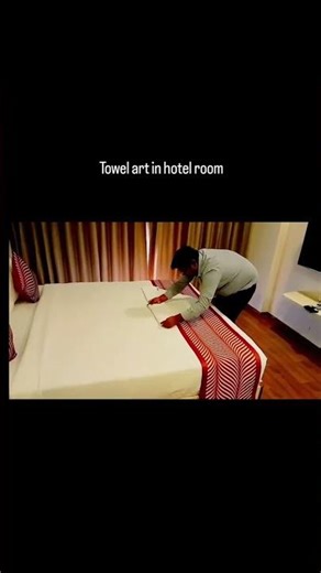 towel art (❤️❤️❤️❤️❤️)# hotel#bedroom#towelfolding