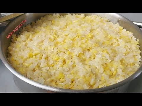 XÔI ĐẬU XANH NƯỚC CỐT DỪA dẻo tơi béo ngon đơn giản ngon hơn xôi vò