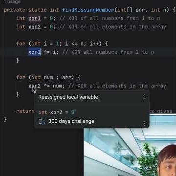Find the Missing Number in an Array using XOR | Java Logic Simplified #codewithtirtha #coding