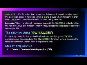 Mastering COALESCE in SQL: How to Use It Properly in the WHERE Clause