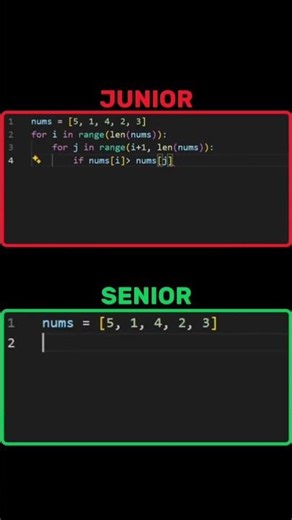 Junior Vs Senior |Noob Vs Pro| Python Developer #python #javascript #webdevelopment #programming
