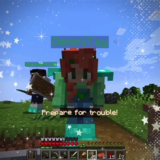 Gemini Tay and PearlscentMoon in Minecraft Adventure