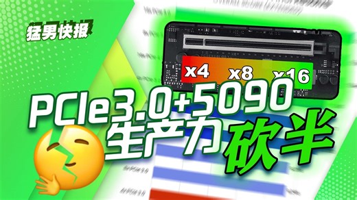 【猛男快报】性能最高损失46%！外媒实测5090在不同速率PCIE带宽下的生产力表现_哔哩哔哩_bilibili