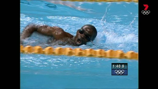 Eric Moussambani had never seen an Olympic-sized pool before Sydney 2000... #OnThisDay, 19 years ago, he swam the slowest race in Olympic history, but set a personal best and national record! He later became the national swimming coach of Equatorial Guinea. | Australian Olympic Team