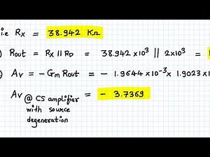 Analog VLSI Design Lecture 12 Part 3 | Numerical on CS amplifier with Source degeneration