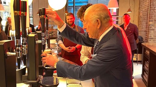 King Charles pulls a 'perfect' pint at £73m Guinness brewery opening