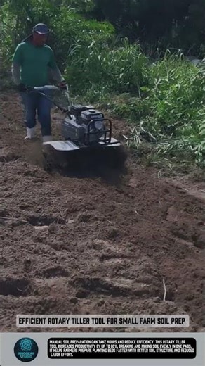 Efficient rotary tiller tool for small farm soil prep #tools