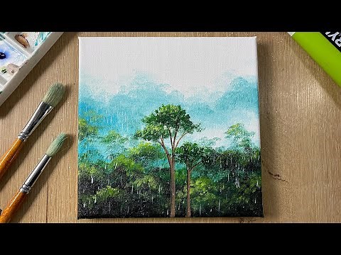 Acrylic Painting Tutorial Rainforest | Step by Step Acrylic Painting | AhmadArt