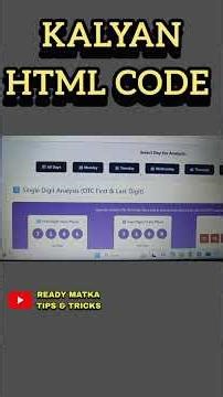 kalyan html code how to do #Readymatkatips