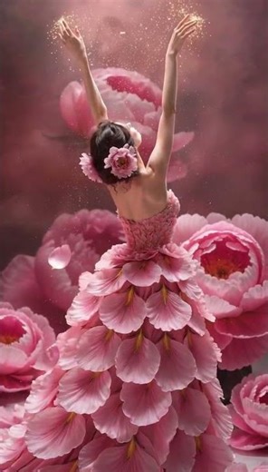 She Dances… and the Flowers Bloom 🌸✨ #peony #peonyflower