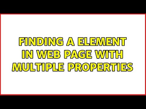 finding a element in web page with multiple properties