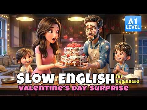 The Valentine Cake Surprise | Slow & Easy English For Beginner (A1-A2 Level)