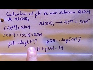 Calcular el pH de una solución 0,10M de Al(OH)3 hidróxido de aluminio