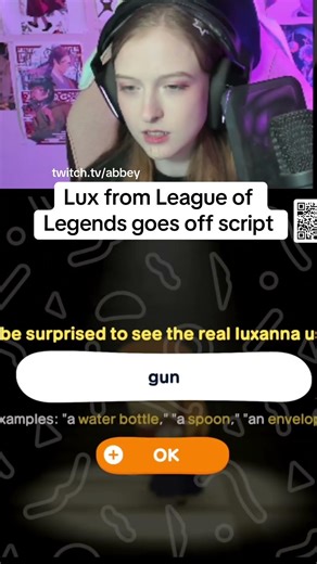 Lux from League of Legends goes off script #streamer #tomodachilife