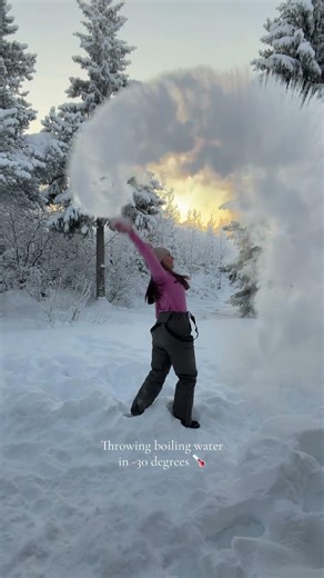 Throwing boiling water at -30°C#short #shorts #Daniellefamily