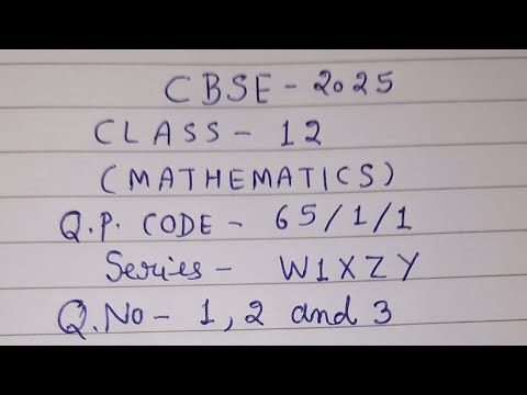 Class 12 Maths CBSE Question Paper 2025 Solution