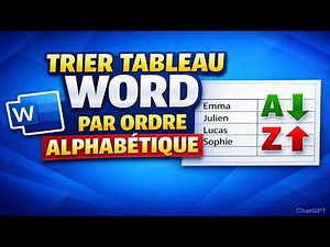 🔤 Word : Comment Trier Un Tableau Par Ordre Alphabétique