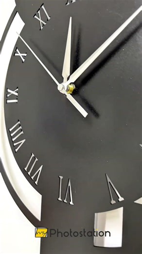 Modern Vertical Abstract Metal Wall Clock – Geometric Roman Numeral Decor