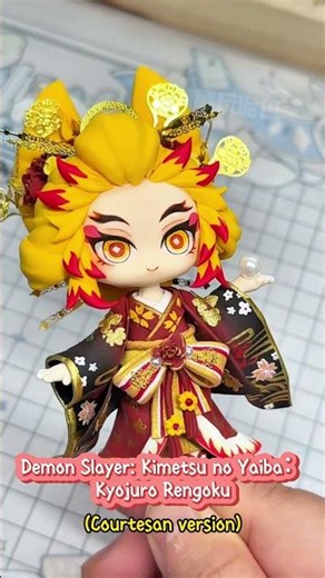 Oiran-style Kyojuro Rengoku | Demon Slayer: Kimetsu no Yaiba Anime Art | HowClay