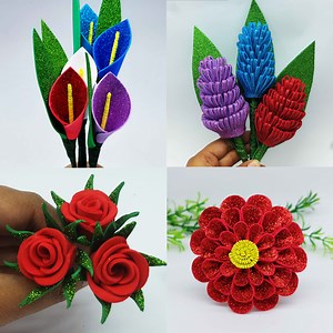 368K views · 7.1K reactions | 4 Types Of Flowers - How to Make Paper Flower - DIY Foam Sheet Craft Ideas #flowers #diy #handmade | Origami Art & Crafts | Facebook