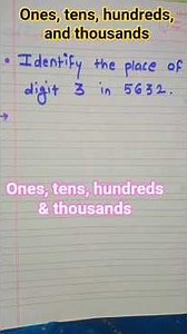 math | ones tens hundreds and thousands