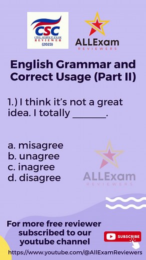 CSC Reviewer 2023 : Teaser English Grammar and Correct Usage Part II