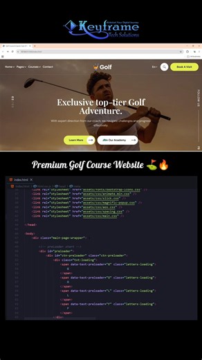 Premium Golf Course Website ⛳🔥 #shorts #websitedesign