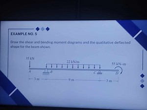 EXAMPLE NO. 5Draw the shear and bending moment diagrams and th... | Filo