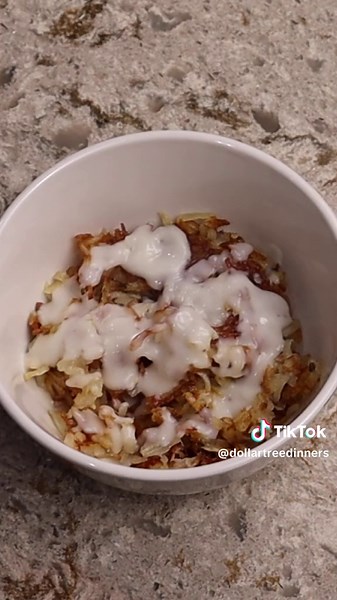 Episode 8 How Many Dinners Can $40 Make: Hashbrown Breakfast Bowls I bought: A box of dried hash browns $1.00 A package of country gravy mix $1.25 Total spent (with tax) $2.27 I still have $1.04 left I rehydrated my hashbrowns per the box instructions and I browned and crumbled my reserved 4 sausage links (from the day I made spaghetti). Drain the hashbrowns and fry them in a mixture of the sausage fat and vegetable oil (about 1/4 cup of total cooking fat) over medium to medium high heat for 10 