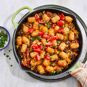 Tater Tot Casserole with Beef, Corn & Zucchini